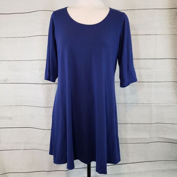 Eileen Fisher royal blue tunic top medium - Picture 1 of 5
